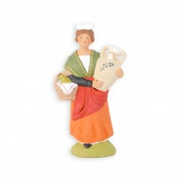 woman with olive oil christmas figurine