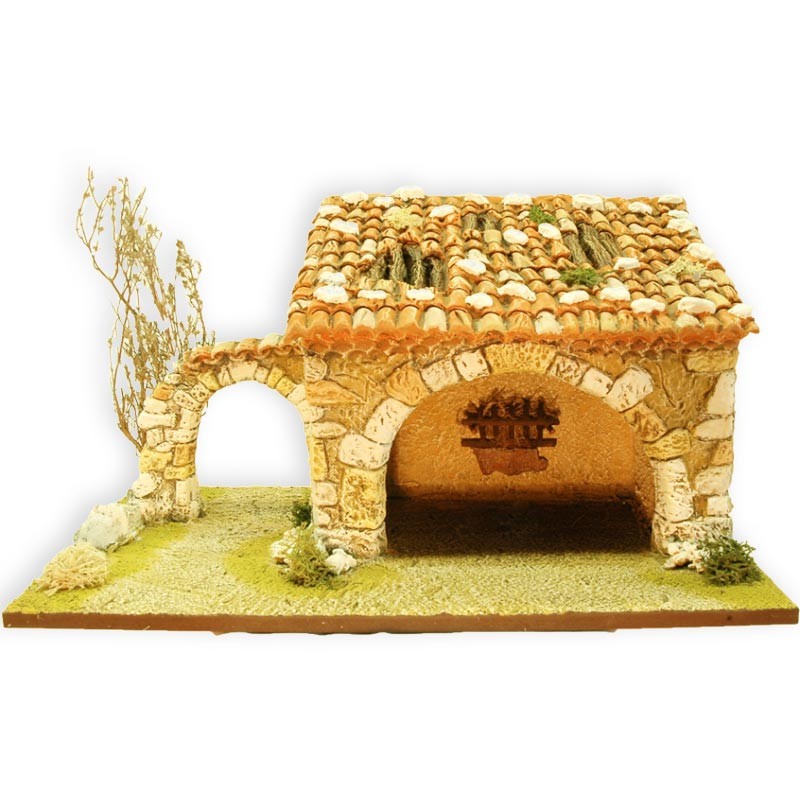 Crèche de Noël provençale avec porche