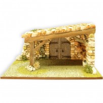 Etable creche de noel avec porte