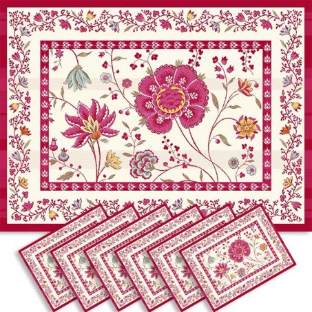Placemats Jacquard woven Montespan pink
