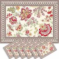 Dining table mats Jacquard woven Garance, Marat d'Avignon red