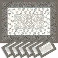 Sets de table rectangulaire, tissé Jacquard Aubrac taupe