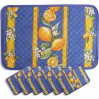 placemats print Citron blue