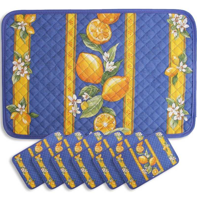 Sets de table rectangles matelassés Citron (x6)