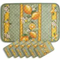 placemats print Citron green