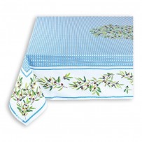 cotton square fitted tablecloths in blue color