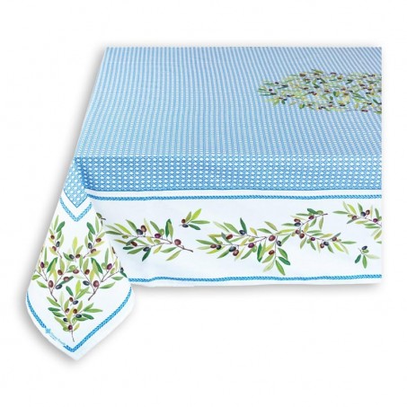 Très jolie nappe carrée anti tache 160x160 motif cadré Provence