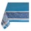 nappe coton anti tache rectangulaire grande taille en jacquard bleu