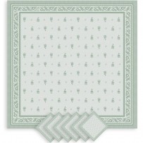 Green dinner napkins, woven Jacquard Durance, Marat d'Avignon