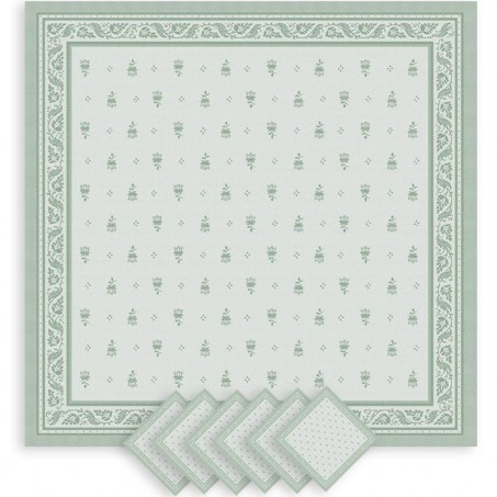 Green dinner napkins, woven Jacquard Durance, Marat d'Avignon