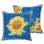 square pillow covers blue sunflower pattern