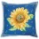 Sunflower Pattern Square Cushion Covers blue color Front Side