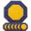 Table mats octagonal Calissons Fleurette yellow blue