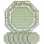 Table mats octagonal Calissons Fleurette green white