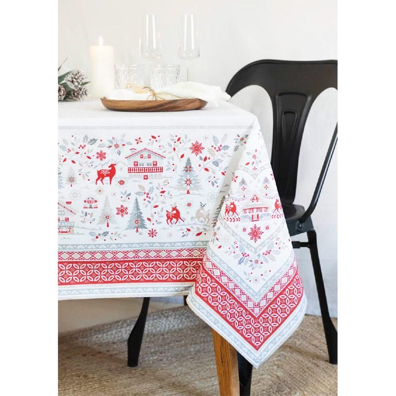 Cotton Christmas tablecloth - Cervin placed design