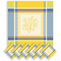 lemon napkins yellow blue