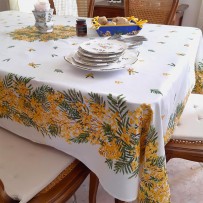 Rectangle wipeable tablecloth Mimosa pattern