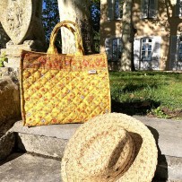 Quilted tote bag yellow - summer bag