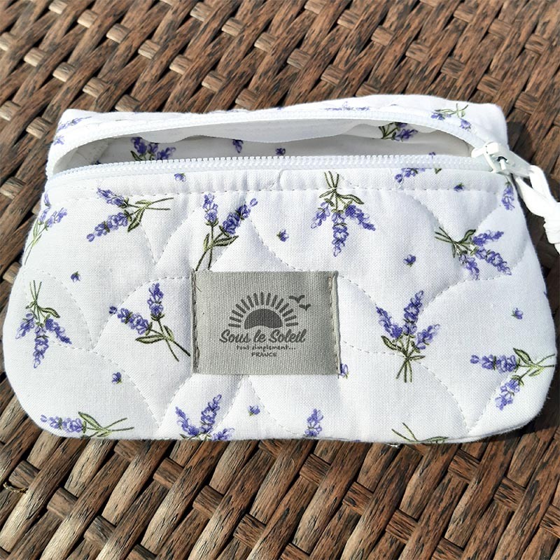 Mini pochette maquillage en coton Lavandines