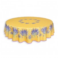 nappe motif lavande ronde en coton