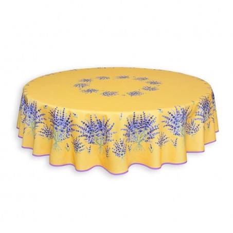 nappe motif lavande ronde en coton