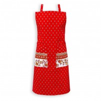 Kitchen apron Avignon print by Marat d'Avignon red