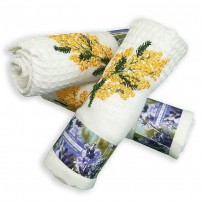 Honeycomb hand towels - Mimosa design
