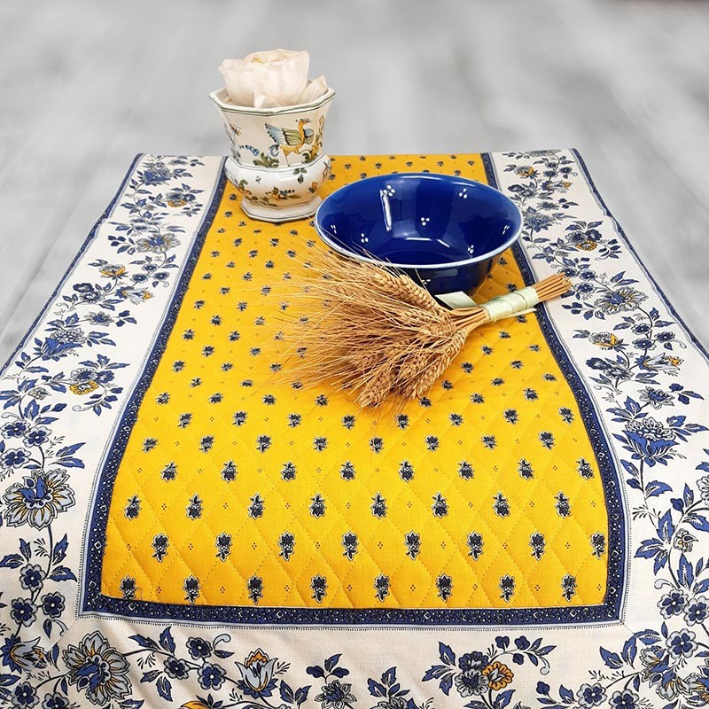 Floral table runner by Marat d'Avignon® printed Avignon