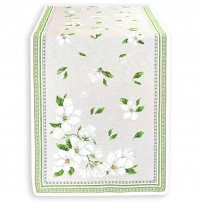 chemin de table fantaisie - chemin de table beige et blanc - accessoire deco