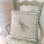 Cushion cover ecru green jacquard woven