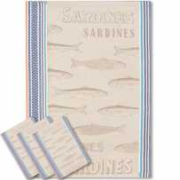 Tea towel woven Jacquard, decor Sardine