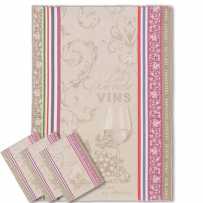 Tea towel kitchen, Jacquard pattern Vignoble