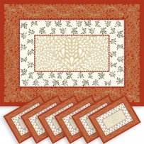 Sets de table rectangulaire, tissé Jacquard Aubrac