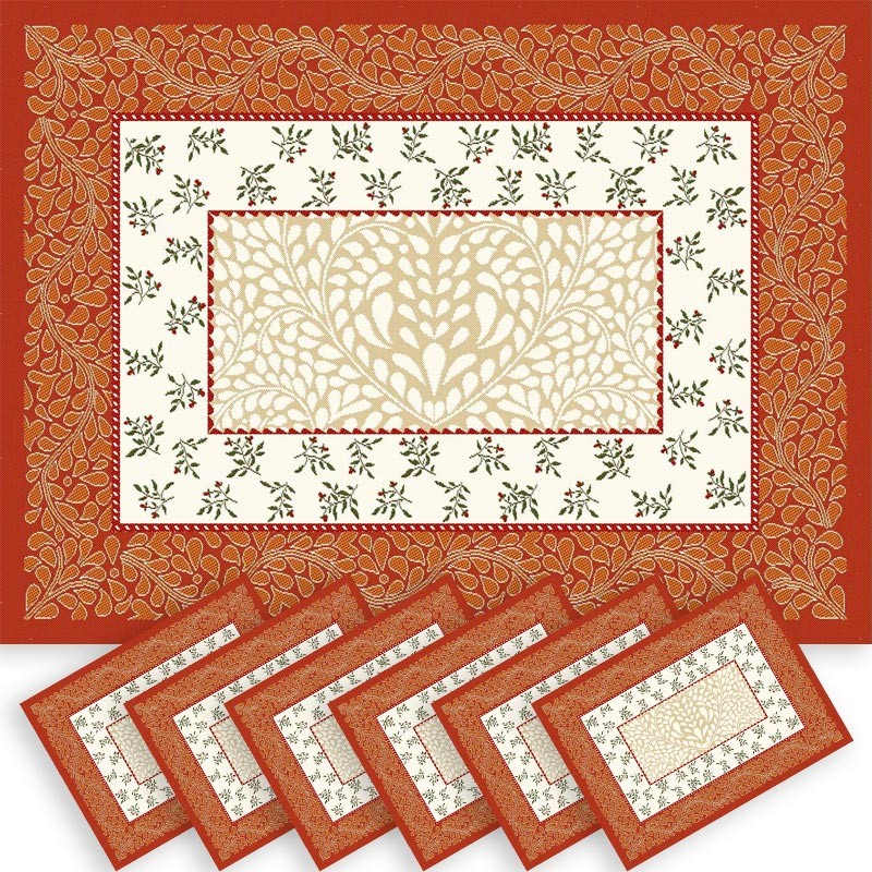 Sets de table tissé Jacquard Aubrac (x6)