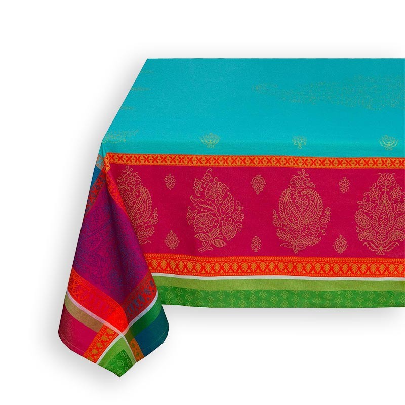 Nappe 160x160 enduite jacquard Cassis de Marat d'Avignon®
