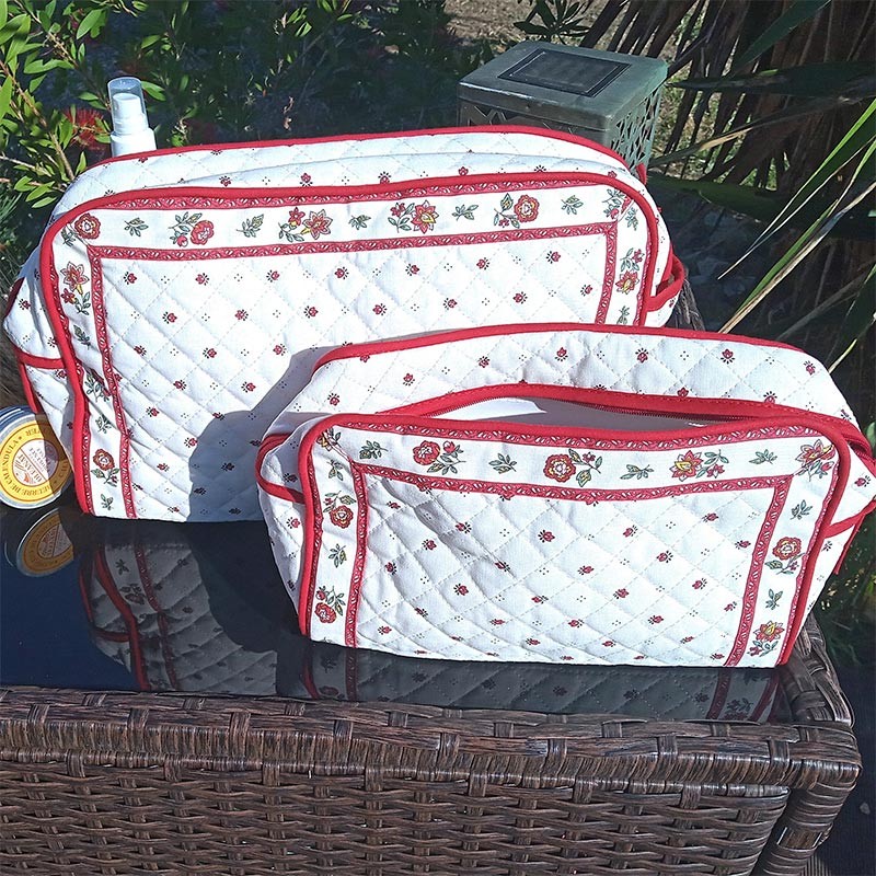 Large toiletry bag, pretty Calissons print