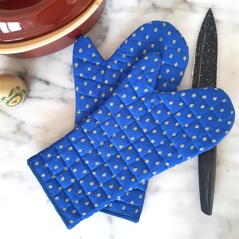 Kitchen oven mitts x2 Esterel pattern