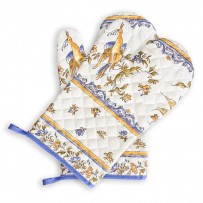 Heat resistant gloves, printed Moustiers blue