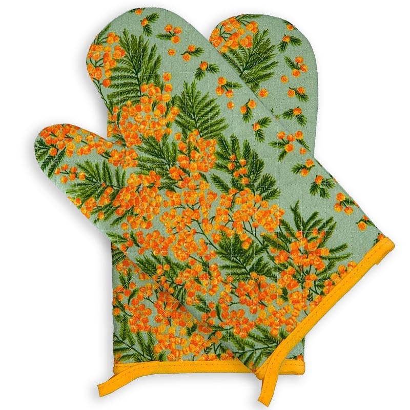 Kitchen gloves for cooking Mimosa print