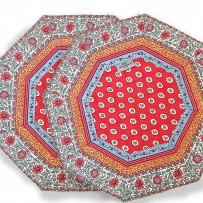 petit set de table octogonal en coton matelasse reversible