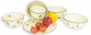 Serving dishes and ceramic dishware from appetizer to dessert