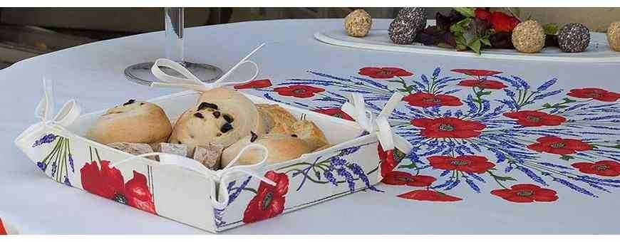 Use Provencal fabric squares on your table as original bread baskets