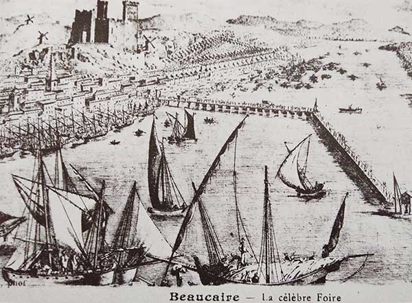 Engraving of the famous Beaucaire fair