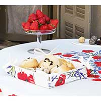 nappe provencal en tissu imprimé coquelicot